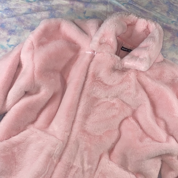 Shein • Fluffy Bubblegum Pink Teddy Jacket - Picture 6 of 14